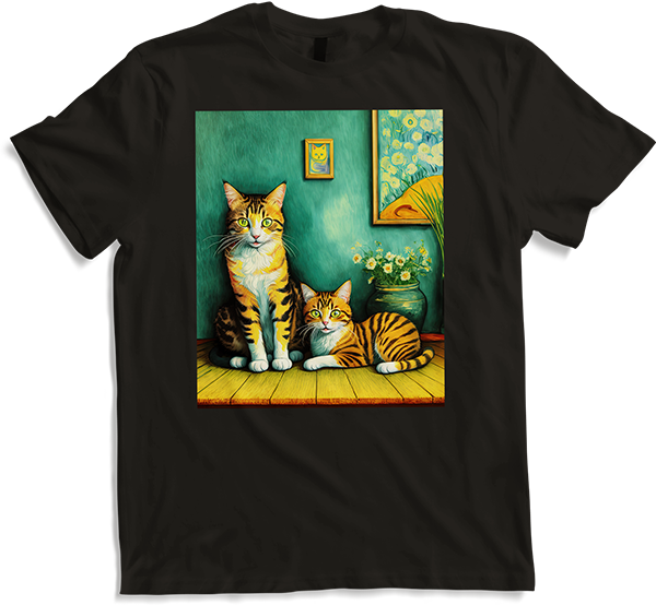 Produktbild von T-Shirt Surreal Impressionistische Katze Impressionismus Katzen Kunst