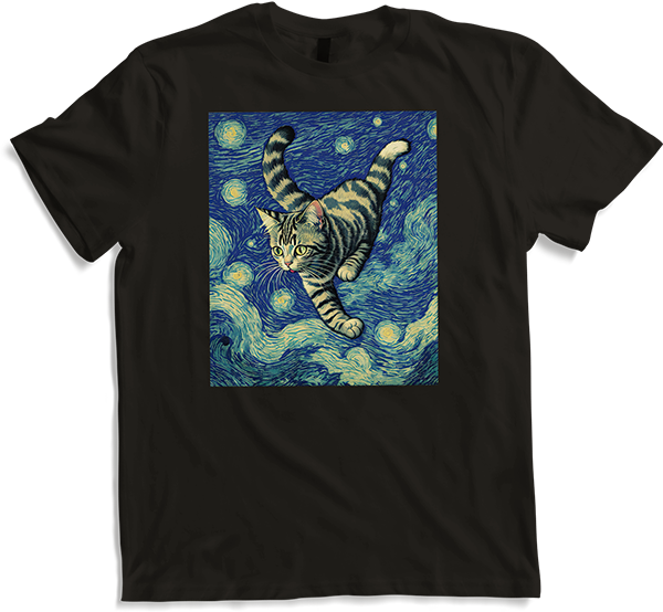 Produktbild von T-Shirt Surreal Impressionistische Katze Impressionismus Katzen Malerei Katze