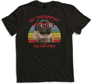 Produktbild von T-Shirt Süßer Mops | Cooler Spruch | Therapie durch Hund | Retro