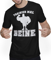 Produktbild von T-Shirt mit Mann Trainier mal Beine Diskopumper Beintraining Squats Legday