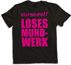 Produktbild von T-Shirt Vorsicht Loses Mundwerk Lustiger frecher Spruch Teenager