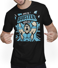 Produktbild von T-Shirt mit Mann When the Booster Kicks In Muscle Funny Bodybuilding Spruch