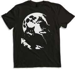 Produktbild von T-Shirt Wolf und Mond Silhouette Wölfe Spruch