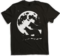 Produktbild von T-Shirt Wolf und Mond Silhouette Wölfe Spruch