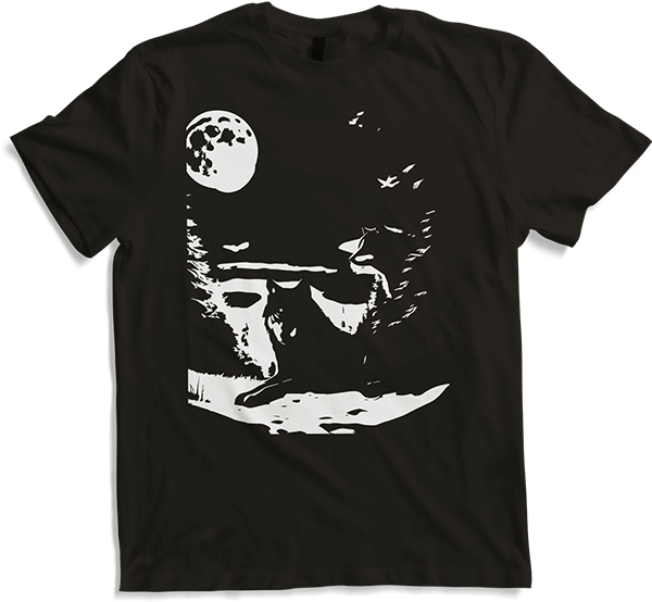 Produktbild von T-Shirt Wolf und Mond Silhouette Wölfe Spruch
