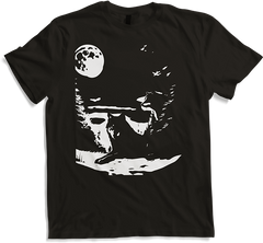 Produktbild von T-Shirt Wolf und Mond Silhouette Wölfe Spruch