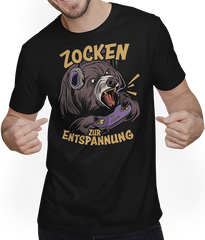 Produktbild von T-Shirt mit Mann Zocken Entspannung Gamer Nerd Bär PC Computer Games Jungen