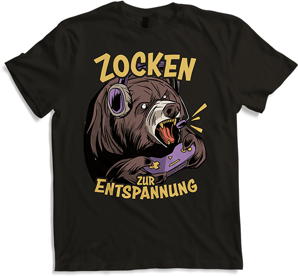 Produktbild von T-Shirt Zocken Entspannung Gamer Nerd Bär PC Computer Games Jungen