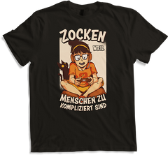Produktbild von T-Shirt Zocken Menschen kompliziert Gamer Nerd Spruch Mädchen Games