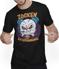 Produktbild von T-Shirt mit Mann Zocken zur Entspannung Gamer Nerd Panda PC Computer Games