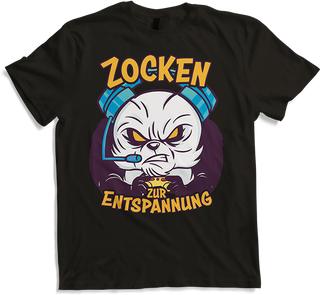 Produktbild von T-Shirt Zocken zur Entspannung Gamer Nerd Panda PC Computer Games