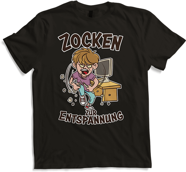 Produktbild von T-Shirt Zocken zur Entspannung Gamer Nerd Spruch PC Computer Games