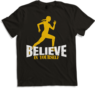 Believe in yourself Girl Running Quote Women Workout