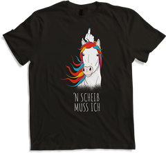 'n Scheiß muss ich Böse Freche Einhorn Sprüche Stinkefinger