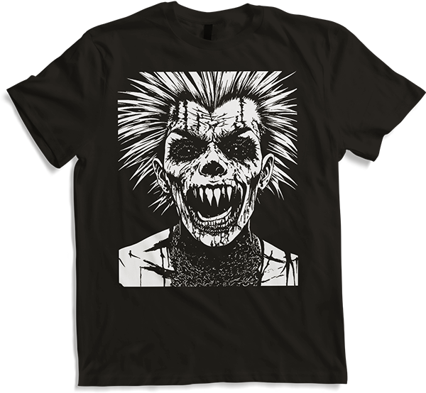 Anarchy Fan Totenkopf mit Mohawk Crazy Antisocial Punk