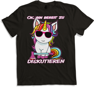 Bereit zu diskutieren Einhorn Freche Sarkastische Sprüche