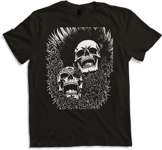 Anarchy Fan Totenkopf mit Mohawk Crazy Antisocial Punk