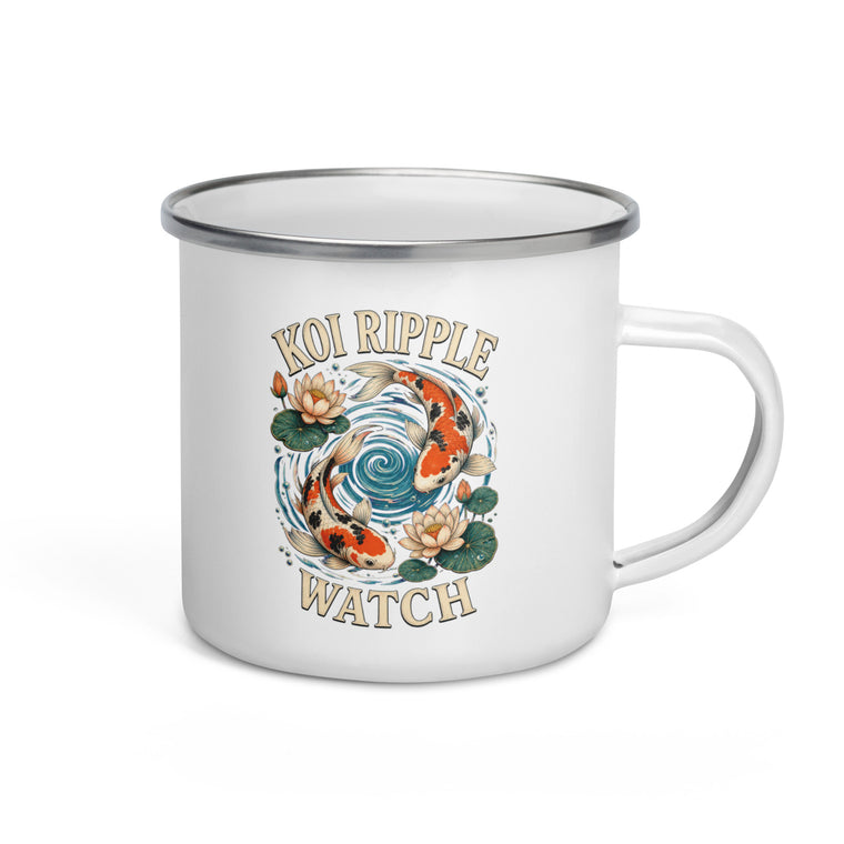 Koi Wellen Beobachtung Emaille Tasse Handle Right Produktbild 1