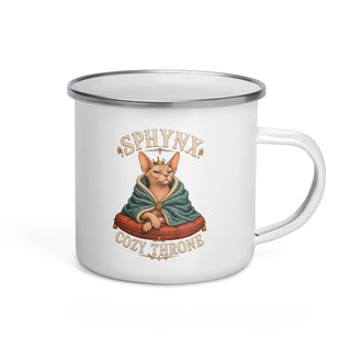 Sphynx Gemütlicher Thron Emaille Tasse Handle Right Produktbild 1