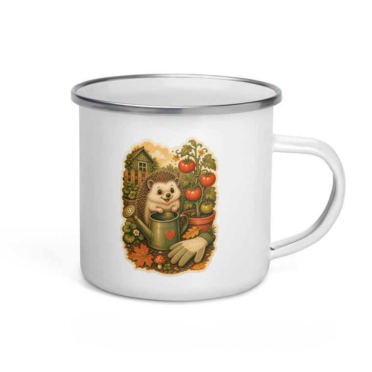 Igel Garten Tomaten Emaille Tasse Handle Right Produktbild 1