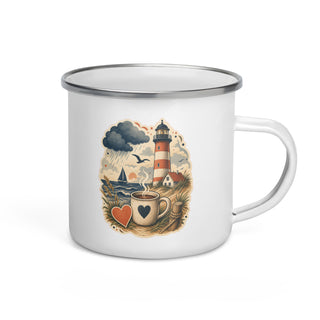 Nordküste Leuchtturm Emaille Tasse Handle Right Produktbild 1
