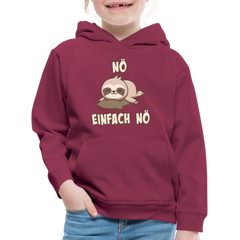 NÖ Faultier | Lustiger Cooler Spruch | Für Mädchen & Jungs | Kinder Premium Hoodie - Bordeaux