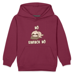 NÖ Faultier | Lustiger Cooler Spruch | Für Mädchen & Jungs | Kinder Premium Hoodie - Bordeaux