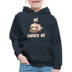 NÖ Faultier | Lustiger Cooler Spruch | Für Mädchen & Jungs | Kinder Premium Hoodie - Navy