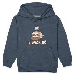 NÖ Faultier | Lustiger Cooler Spruch | Für Mädchen & Jungs | Kinder Premium Hoodie - Jeansblau