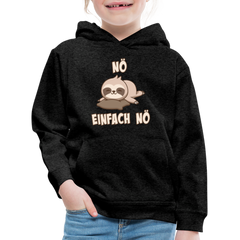NÖ Faultier | Lustiger Cooler Spruch | Für Mädchen & Jungs | Kinder Premium Hoodie - Anthrazit