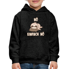 NÖ Faultier | Lustiger Cooler Spruch | Für Mädchen & Jungs | Kinder Premium Hoodie - Anthrazit