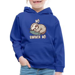 Faultier Nö einfach nö Kinder Premium Hoodie - Royalblau