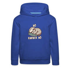 Faultier Nö einfach nö Kinder Premium Hoodie - Royalblau