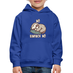 Faultier Nö einfach nö Kinder Premium Hoodie - Royalblau
