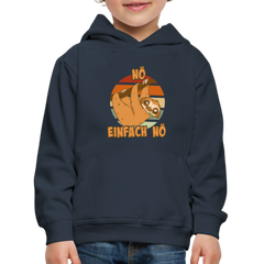 Faultier Nö Einfach Nö Kinder Premium Hoodie - Navy