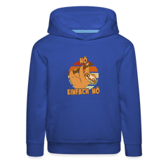 Faultier Nö Einfach Nö Kinder Premium Hoodie - Royalblau