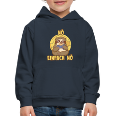 Faultier Zocker Nö Einfach Nö Kinder Premium Hoodie - Navy