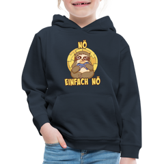 Faultier Zocker Nö Einfach Nö Kinder Premium Hoodie - Navy