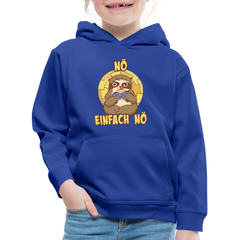 Faultier Zocker Nö Einfach Nö Kinder Premium Hoodie - Royalblau