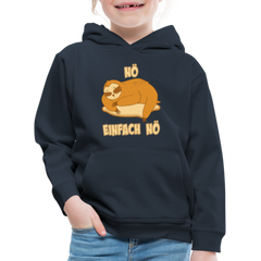 Faultier Schlafen Nö Einfach Nö Kinder Premium Hoodie - Navy