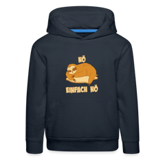 Faultier Schlafen Nö Einfach Nö Kinder Premium Hoodie - Navy