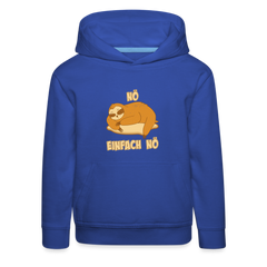 Faultier Schlafen Nö Einfach Nö Kinder Premium Hoodie - Royalblau