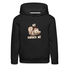Faultier Schlafmütze Nö Einfach Nö Kinder Premium Hoodie - Schwarz