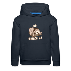 Faultier Schlafmütze Nö Einfach Nö Kinder Premium Hoodie - Navy