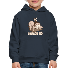 Faultier Schlafmütze Nö Einfach Nö Kinder Premium Hoodie - Navy