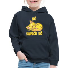 Schlafende Katze Nö Einfach Nö Kinder Premium Hoodie - Navy