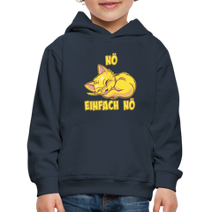 Schlafende Katze Nö Einfach Nö Kinder Premium Hoodie - Navy