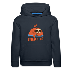 Faultier Nö Einfach Nö Kinder Premium Hoodie - Navy