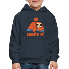 Faultier Nö Einfach Nö Kinder Premium Hoodie - Navy