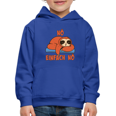 Faultier Nö Einfach Nö Kinder Premium Hoodie - Royalblau